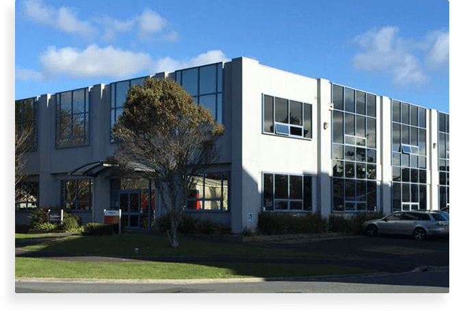 Modern commercial office building available through NZ Commercial Property Brokers in Hamilton